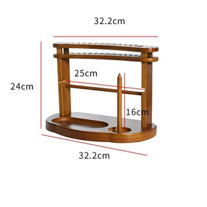 Wooden Yarn Holder Solid Wood Rotatable <b>Crochet</b> <b>Hook</b> Rack Desktop Storage Organizer Curved Shape Multipurpose - Product Image 4