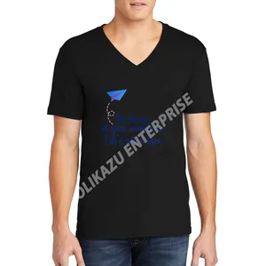 Camiseta de moda popular masculina personalizada com decote em V estampado preço razoável por atacado para homens MOQ curto disponível