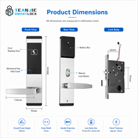 Cerradura Inteligente para Puerta de Hotel de Acero Inoxidable con Wifi, Tarjeta RFID, Control de Acceso sin Llave Personalizado por Aplicación para Habitaciones de Hotel