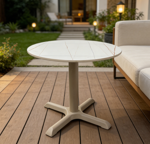 <span class=keywords><strong>Mesa</strong></span> <span class=keywords><strong>Redonda</strong></span> con Pedestal de Aluminio Blanco Yoshen para Uso Comercial en Exteriores - Product Image 4