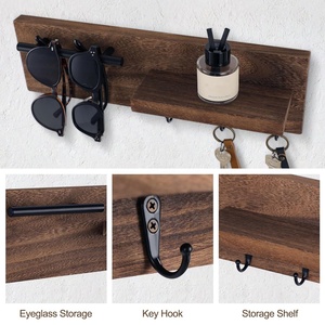 Porte-clés pour étagère d'entrée décorative murale avec crochets détient des clés lunettes de soleil porte-clés <span class=keywords><strong>mural</strong></span> en bois pour l'entrée - Product Image 4