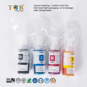 CMY K Ink 664 T664 T6641 - T6644 tintas เครื่องพิมพ์อิงค์เจ็ทสีย้อมน้ำที่ใช้น้ำได้สำหรับเติม L130 Epson L120เครื่องพิมพ์ L220