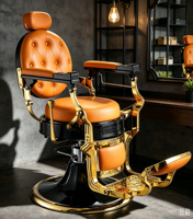 Fauteuil de Barbier Moderne Personnalisé pour Salon, Chaise Hydraulique à Cadre en Fer, Portable, Usage Commercial