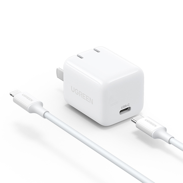 UGREEN 30W USB C Charger Set with USB C to USB L Cable Nexode Foldable GaN PPS Compact Fast Wall Charger Block Power Adapter