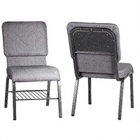 Silla Moderna Gris para Iglesia con Respaldo Encajable y Tablero de Escritura, Fabricada en Metal, Ideal para Escuelas, Hoteles y Teatros