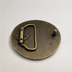 Fivela de Cinto Redonda de Metal Estilo Cowboy Ocidental DIY, Fivela Personalizável para Cobertura Própria - Product Image 6