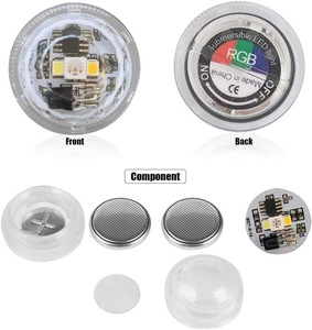 Mini <span class=keywords><strong>RGB</strong></span> chìm đèn LED Set 10PCS nhiều màu nhỏ tealight nến 2 gói từ xa pin hoạt động trụ cột không thấm nước - Product Image 2