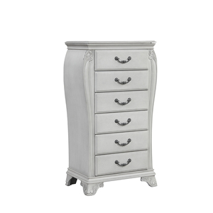 Cama de Dormitorio Blanca de Lujo - Cama Tapizada Tallada con Ornamentos, Muebles de Cama de Estilo Rococó Francés - Product Image 4