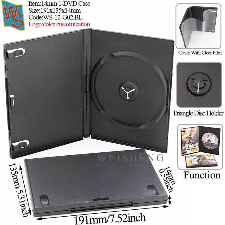 Boîtier 1-DVD 14 mm G02 - Noir