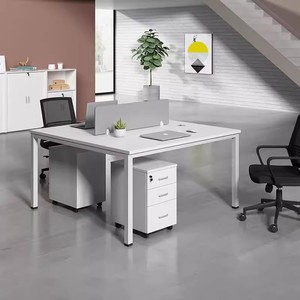 Bàn máy tính hai chỗ ngồi hiện đại Máy Trạm văn phòng đơn giản có khe cắm thẻ để thiết lập văn phòng bốn người - Product Image 2