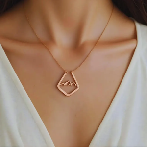 Nom personnalisé porte-bague collier montagne porte-bague collier personnalisé géométrique anneau gardien cadeau pour son médecin infirmière - Product Image 5