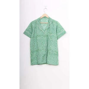 Nouvel Arrivage Ensemble de Pyjama Court Décontracté en Satin 100% Coton Imprimé à la Main, Respirant, à Taille Élastique, Fabrication Indienne, Exportation - Product Image 3