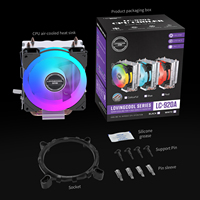 Lovingcool kipas pendingin CPU, kipas pendingin CPU 90mm kustom LGA1700 1200 RGB performa tinggi 2 kipas pendingin Heatpipe