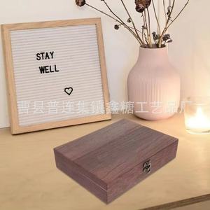 Paulownia Wood Storage Box Rectangular Flip Top Jewelry Box 6 In High With Metal Clasp For Gift Packaging - Product Image 1