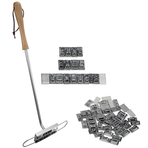 BBQ <span class=keywords><strong>Barbecue</strong></span> Fer à marquer en métal personnalisé avec 55 X lettres et 8 espaces Signature Nom Marquage Timbre Outil pour Viande Steak Burger - Product Image 2