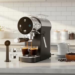 Máquina de Café Espresso Semiautomática de 15 Bares con Barandilla Protectora, Pantalla Táctil a Color, Carcasa de Plástico Eléctrica para Uso en Hoteles - Product Image 1