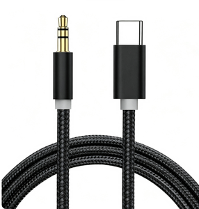 Câble audio tressé USB-C vers 3,5 mm en gros, connecteur plaqué or, cordon <span class=keywords><strong>auxiliaire</strong></span> Hi-Fi pour <span class=keywords><strong>voiture</strong></span>, casque et téléphone portable - Product Image 1