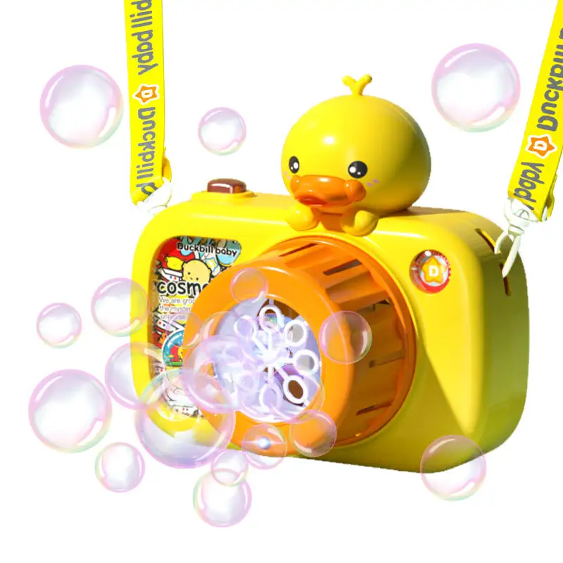 Summer Outdoor Camera Toy Bubbles Machine with Rich Bubbles for Kids Girls With Light Bubble Toys