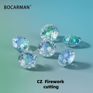 Pietre di Zirconia Colorata Sintetica di Alta Qualità 6.0mm-8.0mm, Taglio Rosa, Pietre Sciolte con Effetto Cromatico per Incastonatura di Gioielli, Vendita all'Ingrosso - Product Image 3