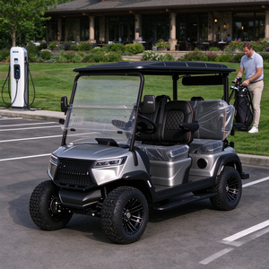 Carrito de Golf Eléctrico de 4 Plazas con Batería de Litio, Neumáticos Todoterreno, para Recorridos Panorámicos - Product Image 1