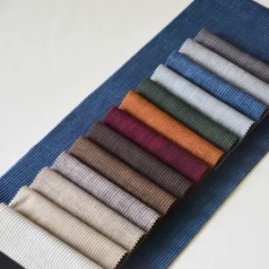 Langsum # HALF TIME Stripe Velvet fabric for sofa and home decor plain velvet pillow cover case contracted solid