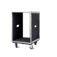 Sistema de audio profesional 16U Rack Case Instalación de metal Rackmount con ruedas para equipos de sonido