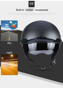 หมวกกันน็อคครึ่งใบสำหรับรถจักรยานยนต์ ผลิตตามสั่ง ได้รับการรับรองมาตรฐาน ECE ผลิตจากคาร์บอนไฟเบอร์ แข็งแรง ทนทานต่อแรงกระแทก - Product Image 4