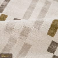 Tapis de bureau LandScopeTech à rayures géométriques architecturales turques, motif quadrillé moderne, robuste, avec envers en jute écologique, sans COV
