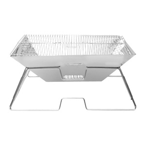 Parrilla plegable de acero inoxidable para exteriores, estilo coreano, a carbón, tamaño mediano, con tapa, para camping y playa. - Product Image 2