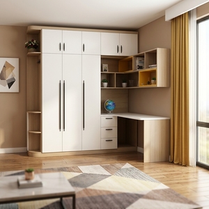 <span class=keywords><strong>Armoire</strong></span> <span class=keywords><strong>coulissante</strong></span> moderne pour chambre à coucher avec bureau intégré, grand rangement, organisateur de placard en bois pour petites pièces, mobilier de maison - Product Image 2