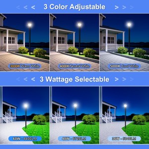 ไฟ LED ติดเสา 60W/48W/36W ปรับอุณหภูมิสีได้ มาตรฐาน ETL DLC ความสว่าง 8400LM พร้อมโฟโตเซลล์ IP65 สำหรับตกแต่งสวนกลางแจ้งในช่วงคริสต์มาส - Product Image 2