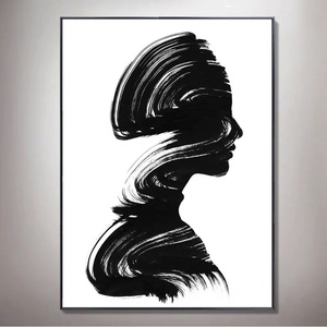 Fabricant chinois d'art mural abstrait <span class=keywords><strong>moderne</strong></span> nordique noir et blanc, <span class=keywords><strong>peinture</strong></span> de <span class=keywords><strong>portrait</strong></span> créative et artistique - Product Image 3
