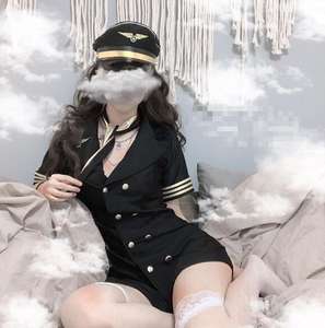 Ecowalson femmes Cosplay Costumes Badge Prop <span class=keywords><strong>Sexy</strong></span> robe hôtesse <span class=keywords><strong>de</strong></span> <span class=keywords><strong>l</strong></span>'<span class=keywords><strong>air</strong></span> jeu <span class=keywords><strong>de</strong></span> rôle fille uniforme afrique vêtements - Product Image 4