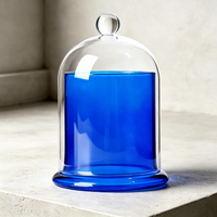 Support de bureau décoratif en verre en forme de dôme pour diffuseur de cristaux et objets artisanaux