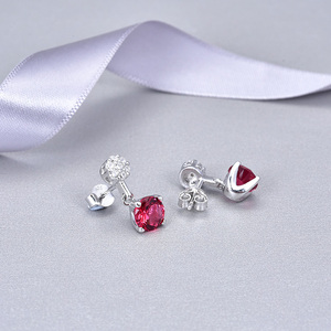 Boucles d'oreilles de saint-valentin en cristal rubis argent du pakistan 925 - Product Image 6