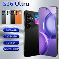 Téléphone S26 Ultra haute performance, 22 Go + 2 To de stockage, écran HD de 7,3 pouces, appareil photo 108 MP, batterie longue durée de 8000 mAh, smartphone de jeu 5G