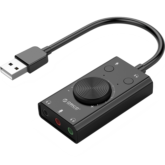 ORICO SC2 External USB Sound Card Stereo Mic Speaker Headset Audio Jack 3.5mm Cable Adapter