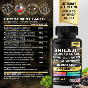 Nhà sản xuất nhãn hiệu riêng thảo dược bổ sung rêu biển shilajit dầu hạt đen Ashwagandha bladderwrack cây ngưu bàng gừng viên nang - Product Image 6