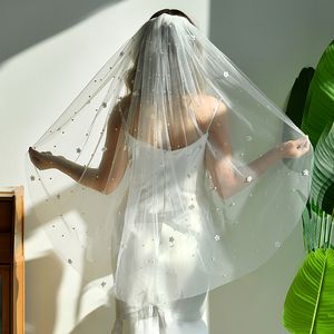 YouLaPan V83 R vente en gros <span class=keywords><strong>pas</strong></span> <span class=keywords><strong>cher</strong></span> <span class=keywords><strong>voile</strong></span> de mariée multi taille 3D blanc petite fleur perle monocouche <span class=keywords><strong>voile</strong></span> romantique église <span class=keywords><strong>voile</strong></span> de mariage - Product Image 6