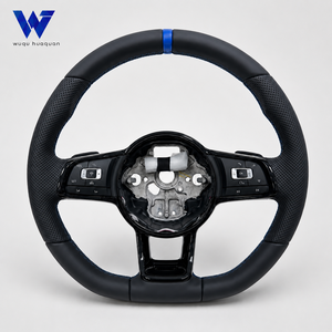 Volante de Cuero de Ajuste Directo para Volkswagen Jetta 2.0, Golf GTI TDI, <span class=keywords><strong>Polo</strong></span> 1.8, <span class=keywords><strong>Polo</strong></span> 1.6, Golf Variant, <span class=keywords><strong>Polo</strong></span> 1.2, Passat CC, Golf SDI - Product Image 5
