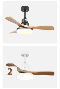 <span class=keywords><strong>Ventilador</strong></span> de <span class=keywords><strong>techo</strong></span> LED con Control remoto de 52 pulgadas nórdico moderno, 3 aspas de madera maciza, Motor Bldc con luz para sala de estar - Product Image 2