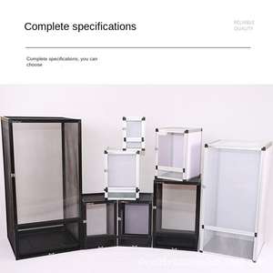 Nefes küçük sürüngen kafes katı hayvan alüminyum alaşım çıkarılabilir evcil hayvan kafesi kertenkele bukalemun plastik besleme kafesi Metal - Product Image 3