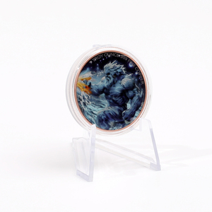 Moneta Commemorativa in Rame da 1oz con Creatura Mitologica Fantastica, Guerriero di Fuoco e Ghiaccio - Product Image 4