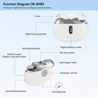 Sécurité 3 en 1Portable Nail Manicure Professional Tools Automatique Led Light Baby Electric Nail Clipper Trimmer avec Nail File