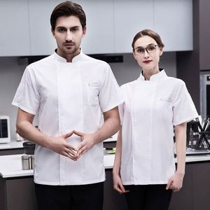 Vêtements unisexes de haute qualité anti-boulochage pour la cuisine, la restauration rapide, uniformes de serveurs, uniforme de chef avec fermeture éclair cachée - Product Image 4