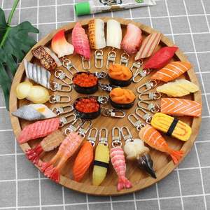 Porte-clés <span class=keywords><strong>japonais</strong></span> réaliste Sushi poisson modèle alimentaire porte-clés pendentif pour femmes sac décorer charme <span class=keywords><strong>Cuisine</strong></span> résine Simulation Sushi porte-clés - Product Image 1