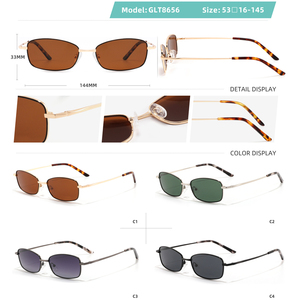 GLT8656 Nuevas <span class=keywords><strong>Gafas</strong></span> de Sol de Moda con Marco Cuadrado Pequeño y Lentes Polarizadas para Hombre y Mujer, <span class=keywords><strong>Gafas</strong></span> de Sol de Metal de Alta Gama Personalizadas - Product Image 5