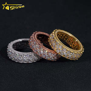 Anillo de Plata de Ley 925 con Diamantes VVS y Moissanita, Estilo Hip Hop, Completamente Cubierto de Diamantes, Pasa el Test de Diamantes, para Hombre - Product Image 2