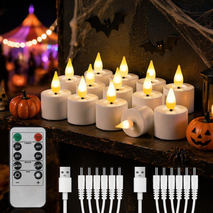 Approvisionnement direct usine en gros de bougies <span class=keywords><strong>LED</strong></span> sans flamme rechargeables 3D pour les planificateurs d'Halloween et les organisateurs d'événements - Product Image 1
