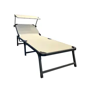 جودة عالية في الأدوات الخارجية المحمولة تنفس النسيج للشاطئ طوي استراحة كرسي السرير